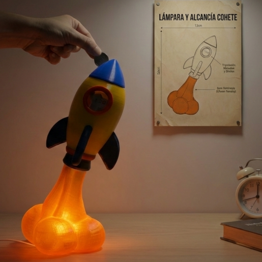 Lámpara y Alcancía Cohete